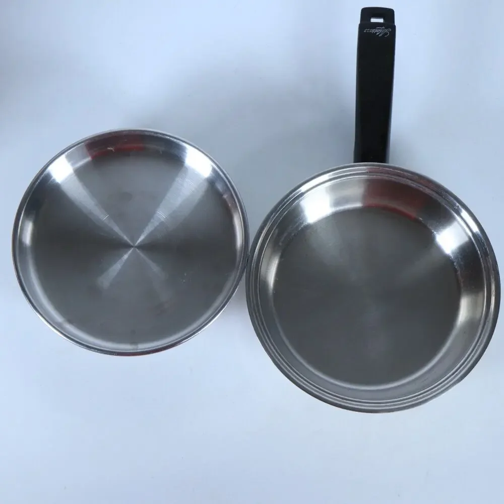 Vtg Lifetime Stainless Steel Covered 8” Skillet Frying Pan w/ Lid USA